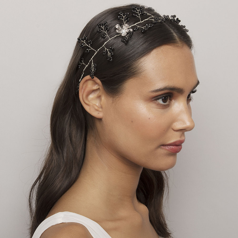 Leonore hairpiece- Jet (Silver)