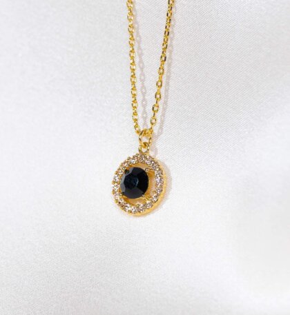 Miss Miranda necklace - Jet (Gold)