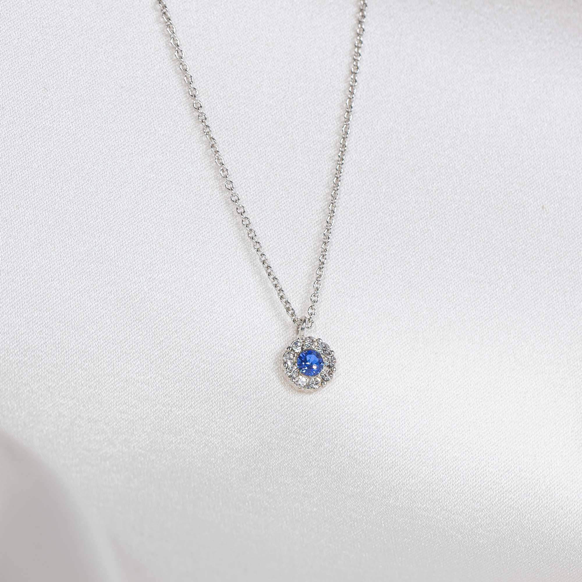 Petite Miss Sofia necklace - Sapphire (Silver)
