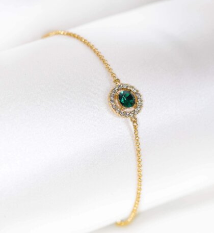 Miss Miranda bracelet - Emerald (Gold)