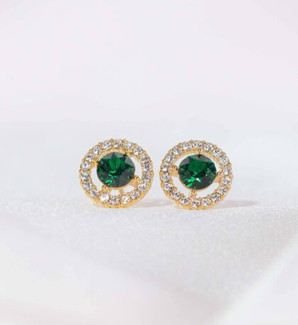 Miss Miranda earrings - Emerald (Gold)