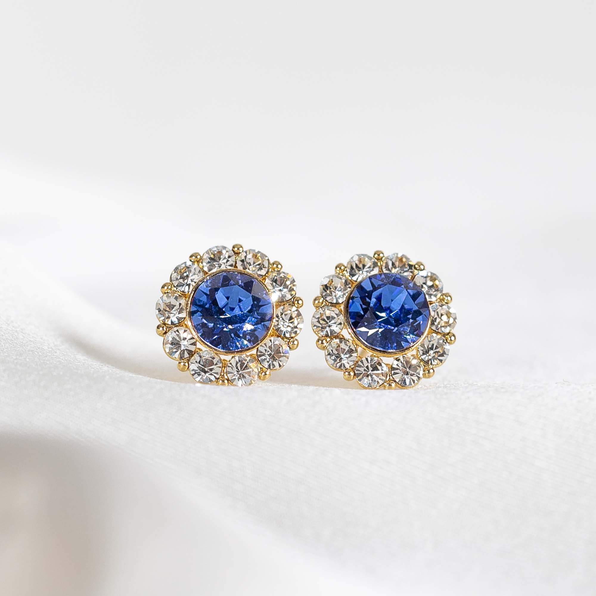 Miss Sofia earrings - Sapphire (Gold)