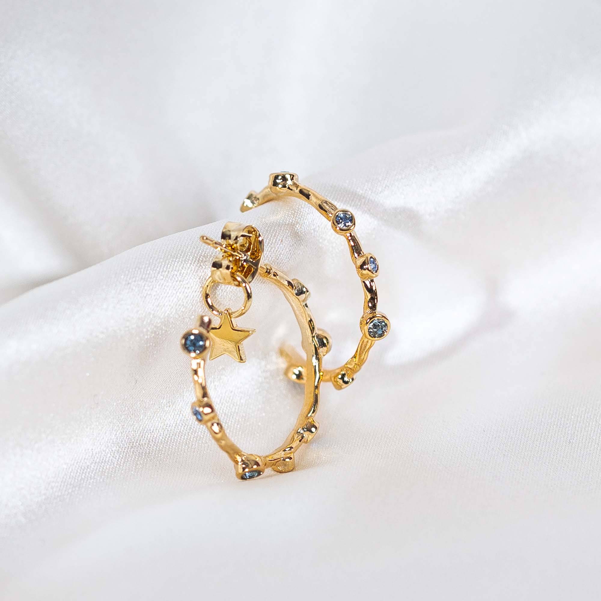 Petite Gaya hoops earrings - Indian Sapphire