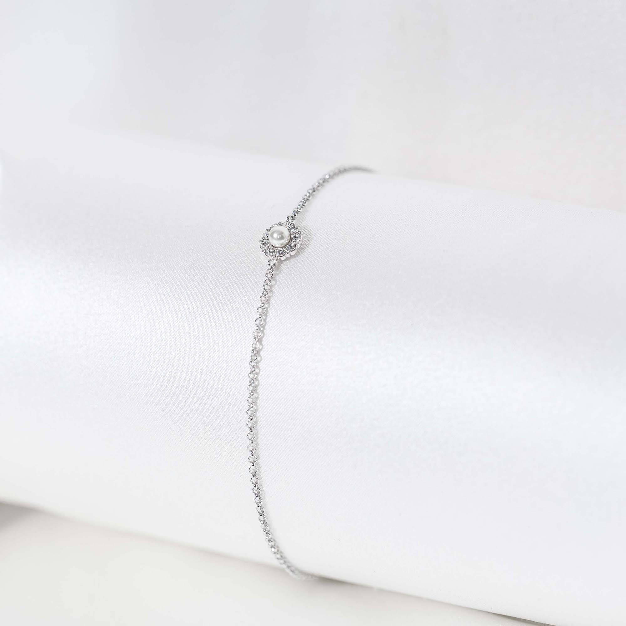 Petite Miss Sofia pearl bracelet - Crystal (Silver)